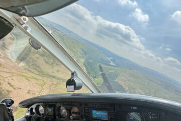 Student flying a light aircraft