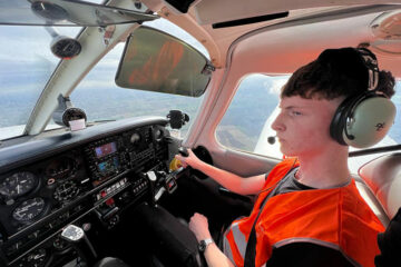 Student flying a light aircraft