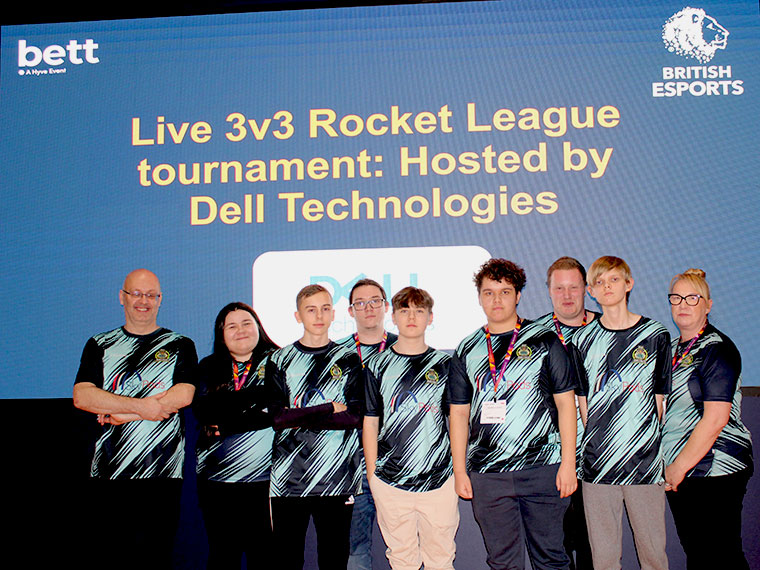 A group of esports students at the Live 3v3 Rocket League Tournament