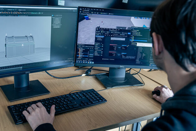 A student working on a computer