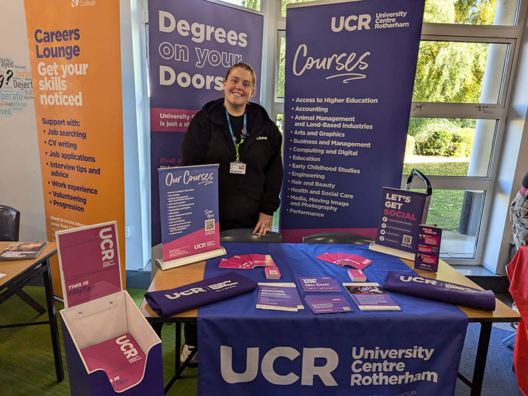 University Centre Rotherham information at the Careers Fair at Dearne Valley College