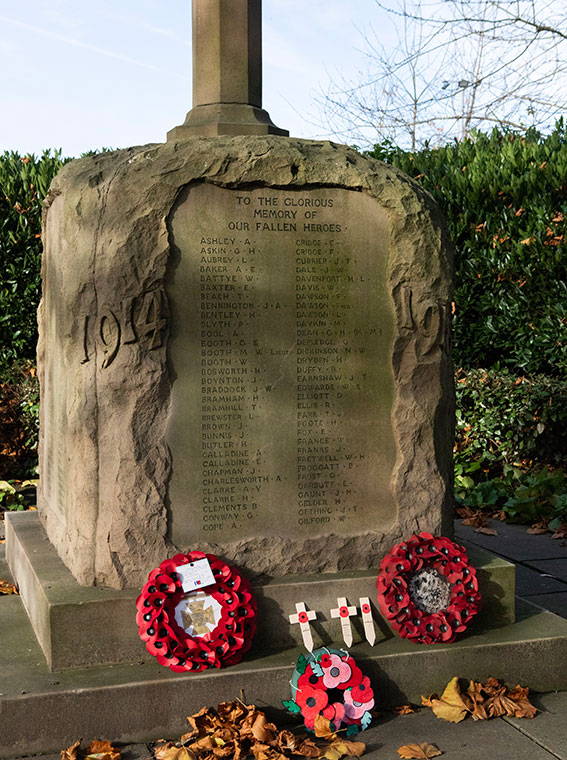 Poppies laid at the war memorial