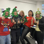 Dearne Valley College staff wearing Christmas jumpers on Christmas jumper day